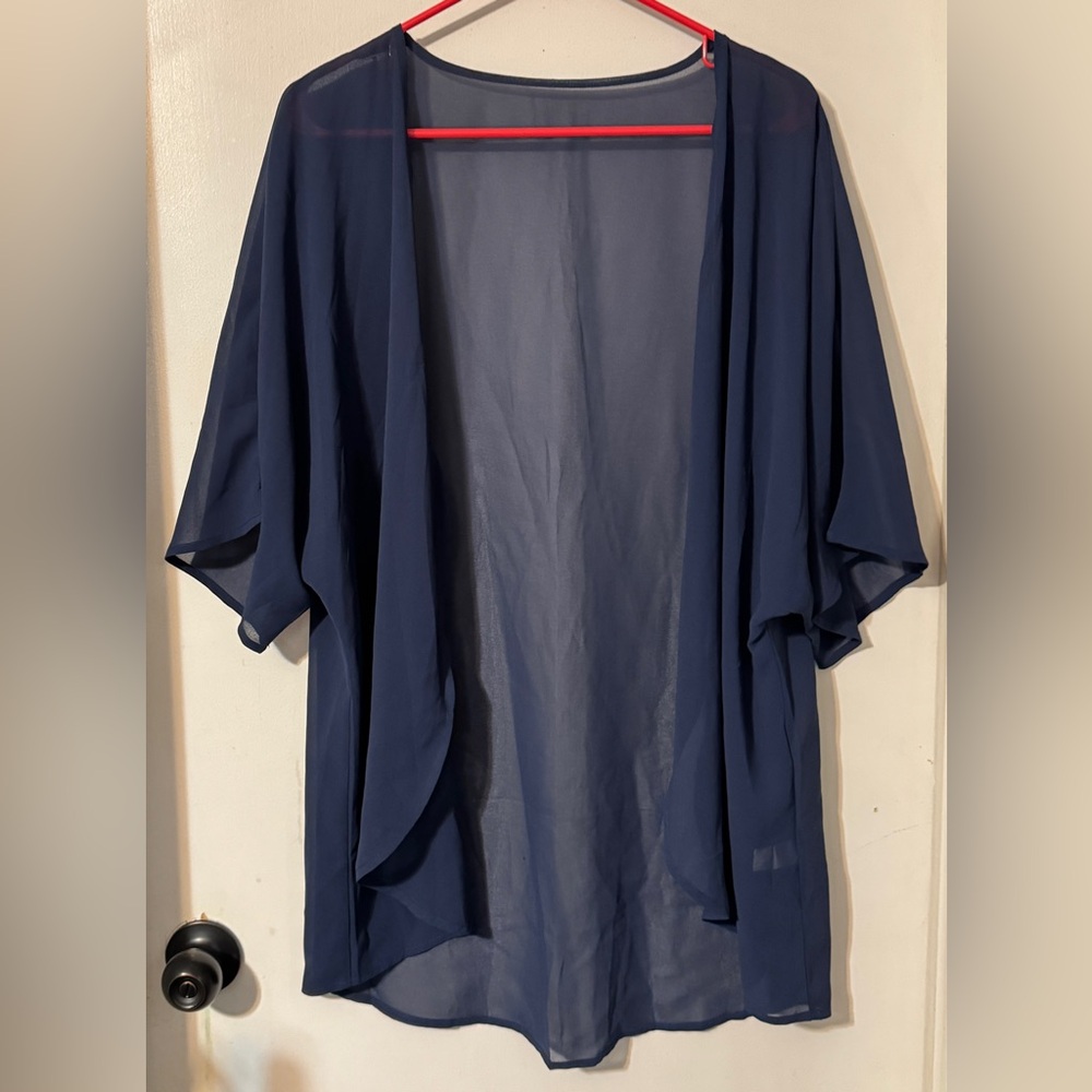 Navy Sheer Kimono Cardigan NWOT